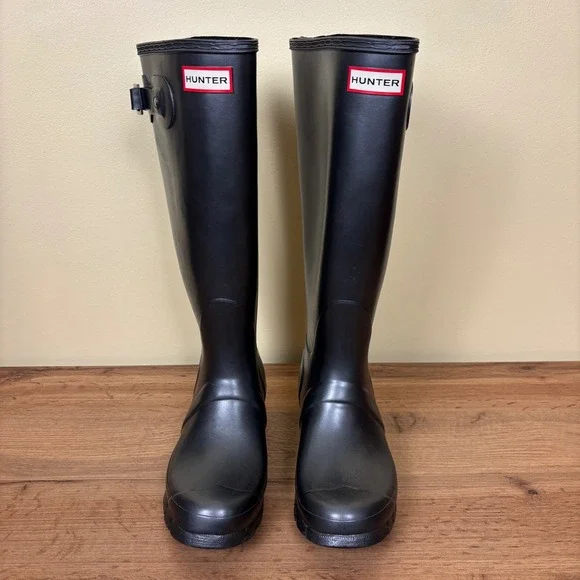 HUNTER Original Tall Nebula Waterproof Rain Boot Silver Women Size 7 Rubber - Picture 3 of 16